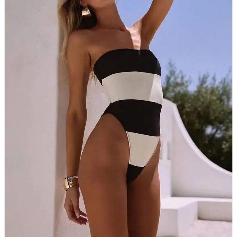 

Cikini Sexy Ombre Color Block Monokini Swimsuit Summer Beach Swimwear Bathing Suit For Women