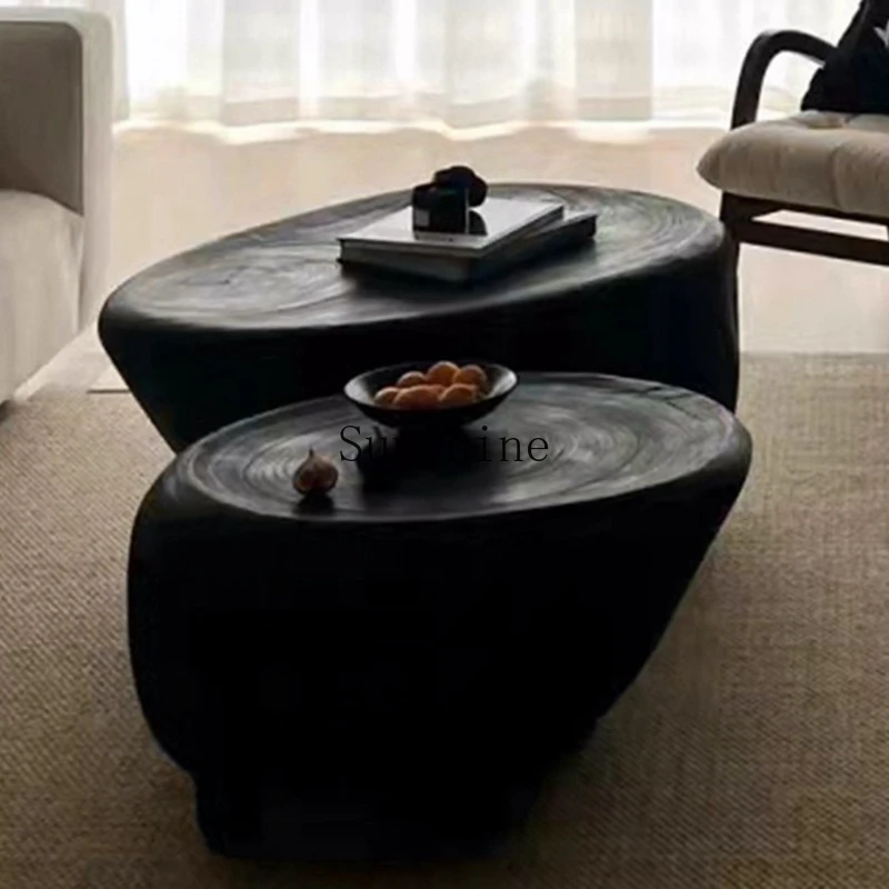 

Medieval solid wood combination irregular art coffee table, can be customized