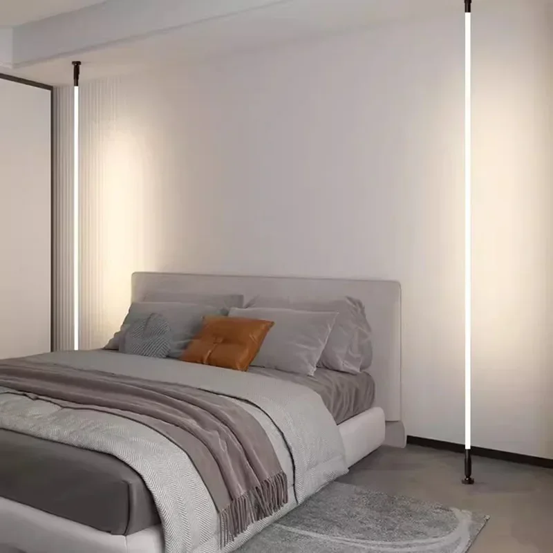 Luz de pared de silicona luminosa para pasillo, lámpara lineal de esquina de techo para habitación interior, lámpara de pie Flexible de neón, 360