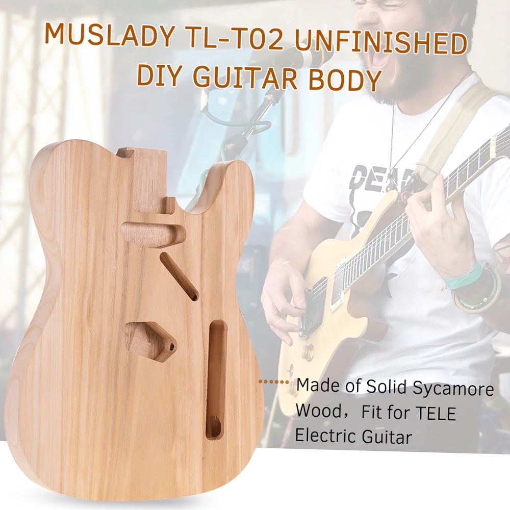 T02 Unfinished Electric Guitar Body Sycamore Wood Blank Guitar Barrel for Electric Guitars DIY Parts