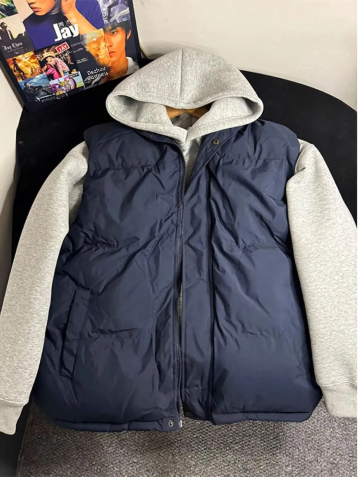 

Cleanfit ort Thiened Svel Men's Vest k Blue Cotton American Sle Spring Autumn Outerwear Polyester Fiber