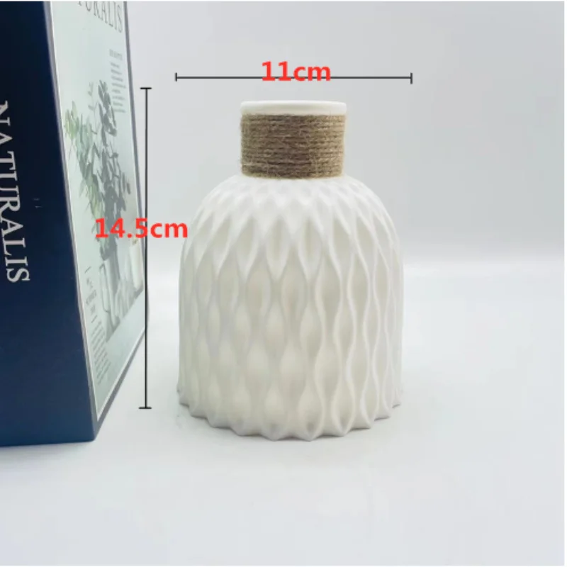 Simple water ripple plastic decorative vase PP living room decoration flower bucket Simple simulation vase
