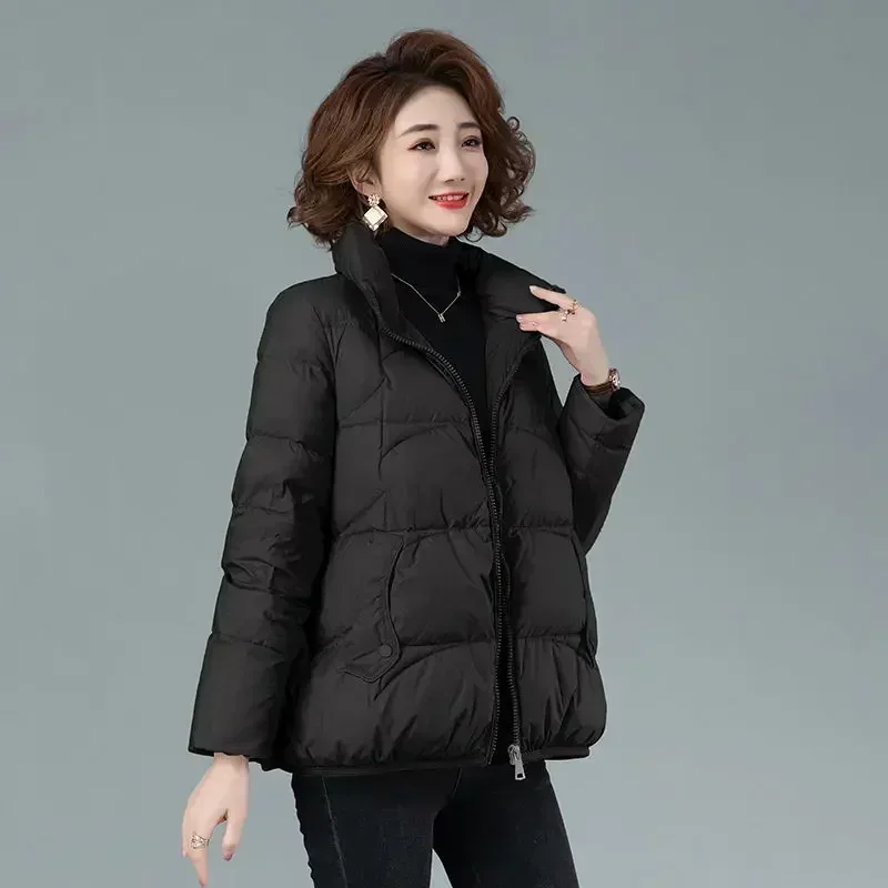 Female Coats Cropped Short Thick Padding Quilted Padded Duck Down Women\'s Jacket Heavy Luxury Outdoor Clothing Novelties Cute