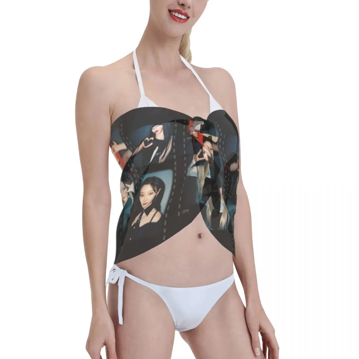 Sarongs courtes personnalisées a-aespas pour femmes, enveloppe de plage, impression 3D Hip Hop pour maillots de bain, robe portefeuille pour Bikini, Cover-up pour maillot de bain