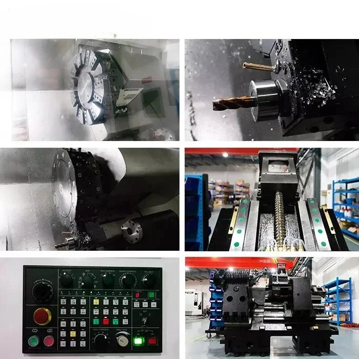 High-Precision Slant Bed Turret Small CNC Turning Center 3-axis Lathe Machine With 12-station Power Turret For Metalworking