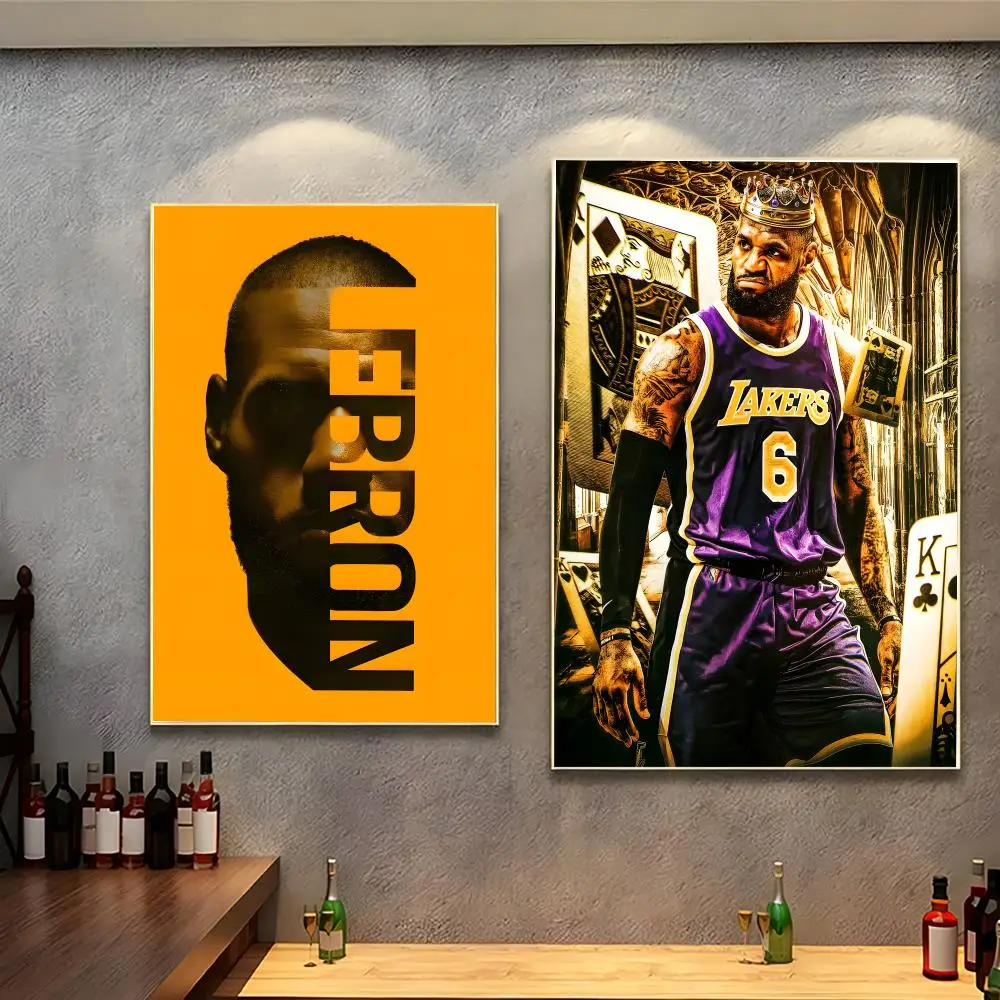 Athletic Basketball Star L-LeBron James Poster Modern Indoor Wall Decor & Aesthetic Home Space Design