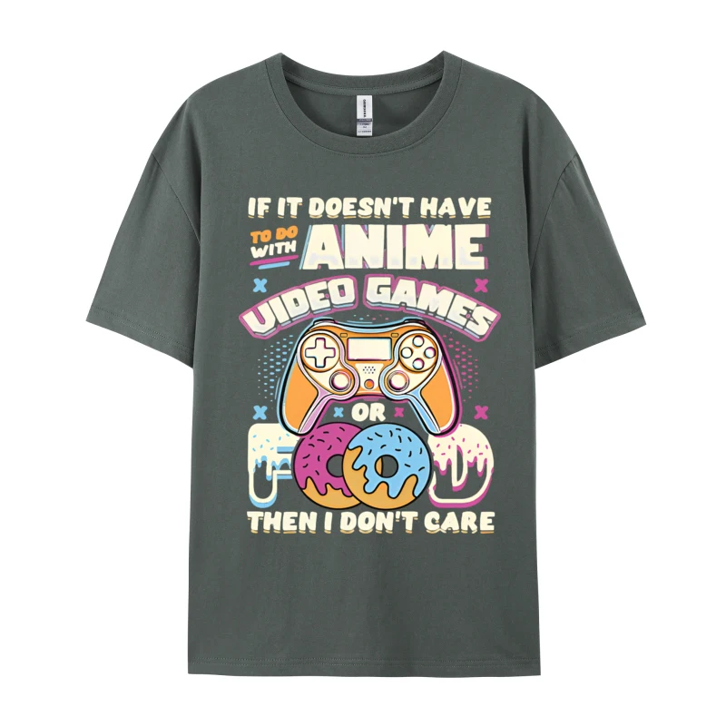 Anime Video Games Food Love Anime T-shirt Premium Cotton Oversized Men Tee Shirts Luxury Man O-Neck Clothes