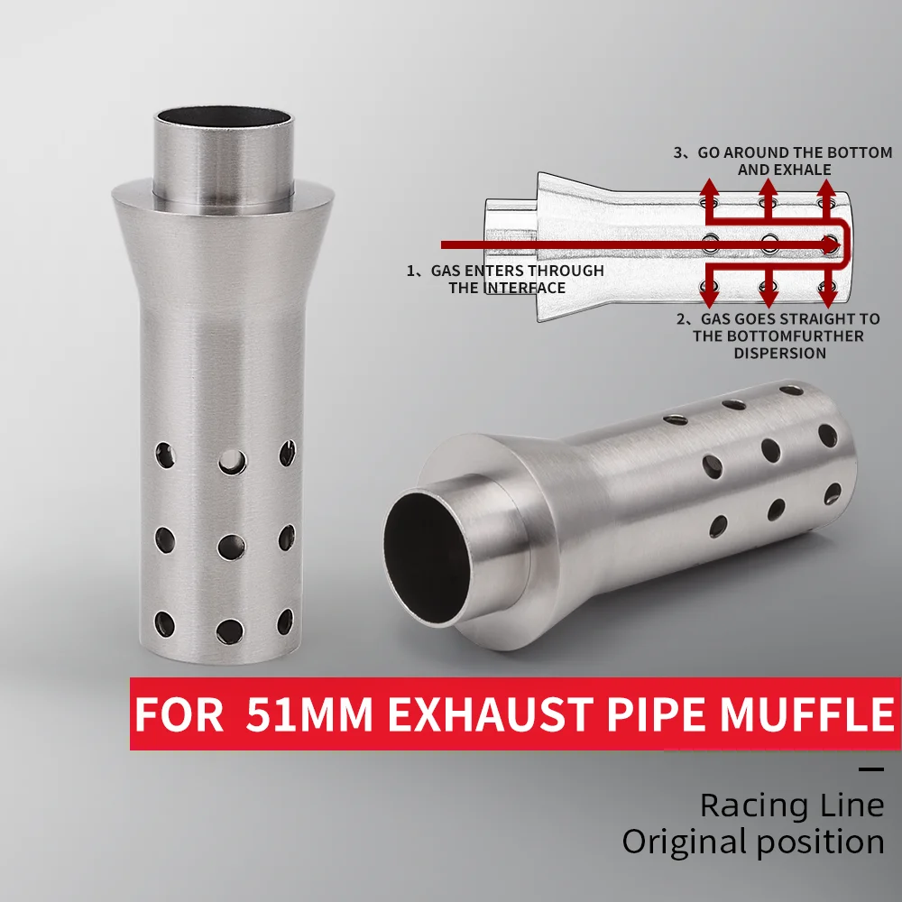 

Universal Motorcycle Muffler DB Killer Catalyst Silencer Noise Sound Eliminator 51MM