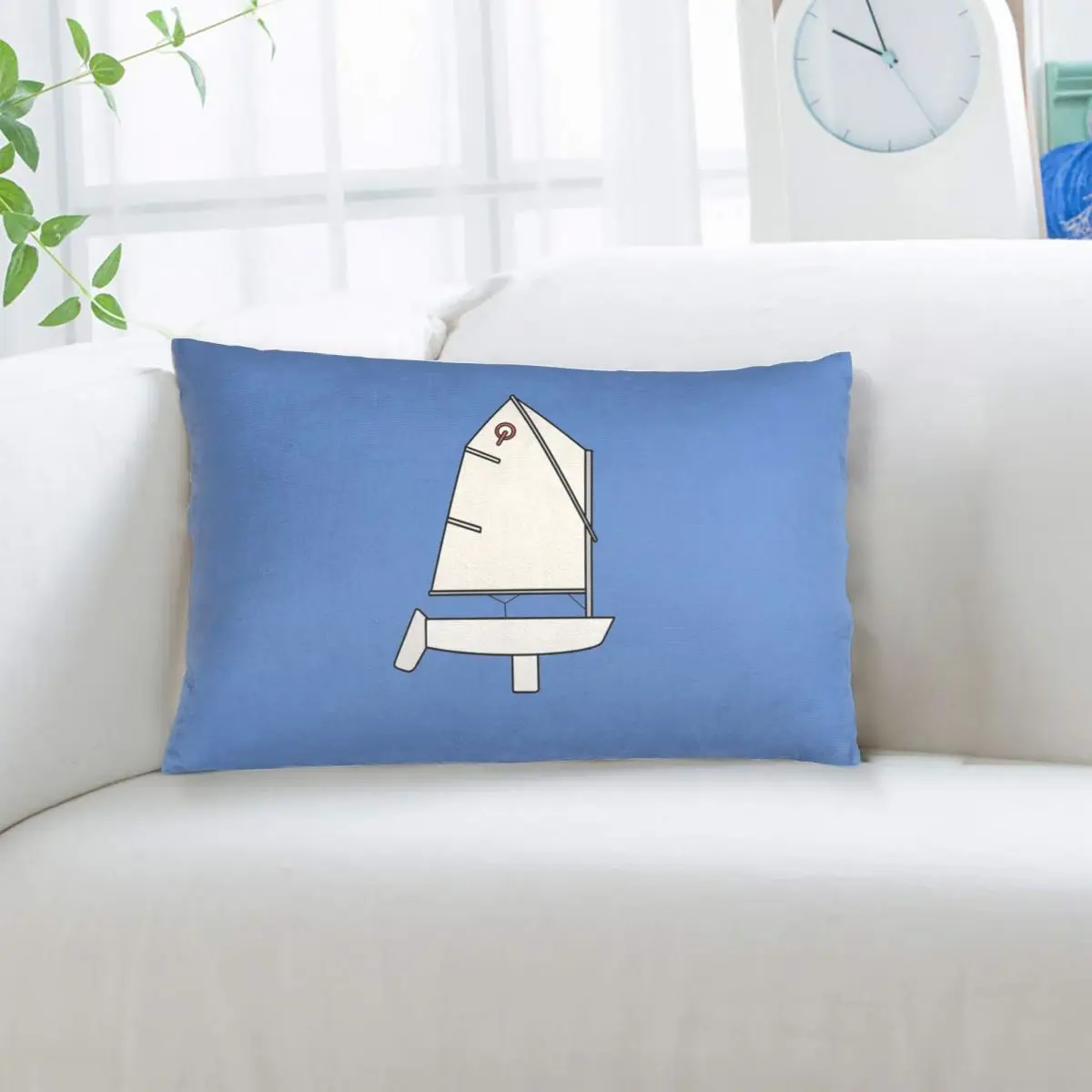 Housse de coussin rectangulaire Optimist Sailboat, housse de coussin décorative pour chambre à coucher, lit, confort domestique, coussin décoratif