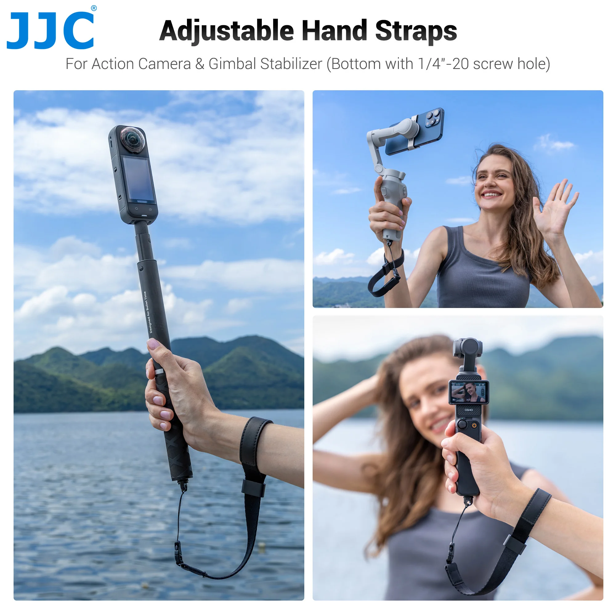 JJC Soft Nylon Wrist Strap for DJI Osmo Pocket 4 3 360 Hand Strap for Ricoh GR IV GR4 Sony ZV-1 RX100 Series Fujifilm Mini Evo
