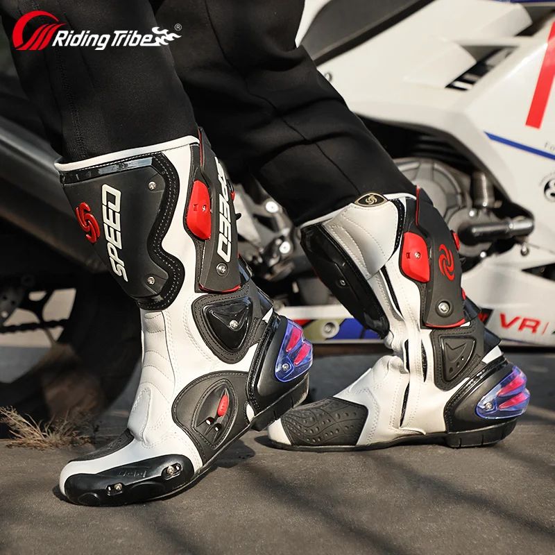 本/CD/DVD Riding Tribe SPORTBIKE RACE BOOTS Riding Tribe Men Motorcycle Boots Moto Racing Motocross Off-Road