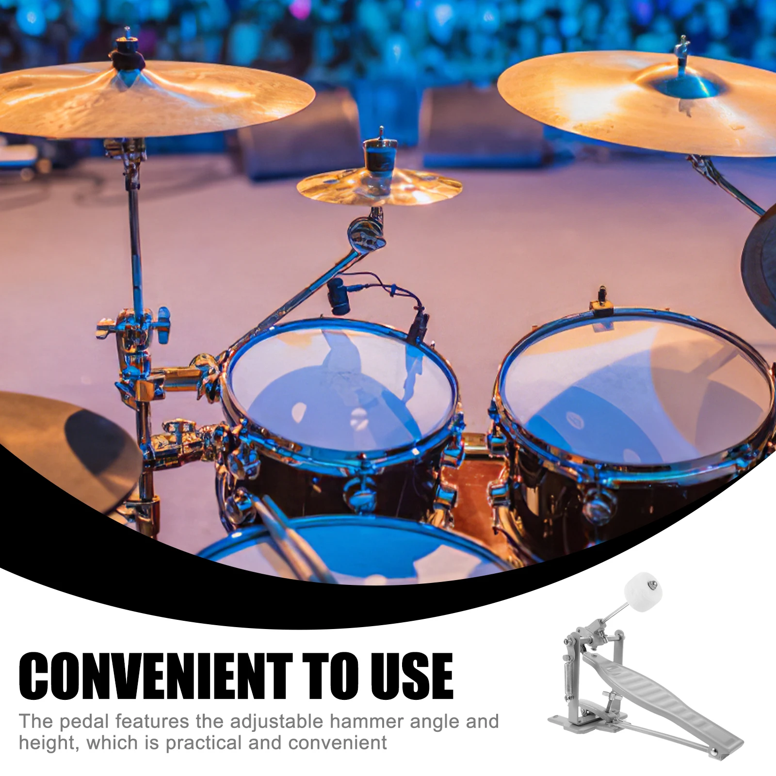 

Adjustable Pedal Single Professional Drum Kit Accessory Durable High-End Material Percussion Instrument Parts Reliable Hammer