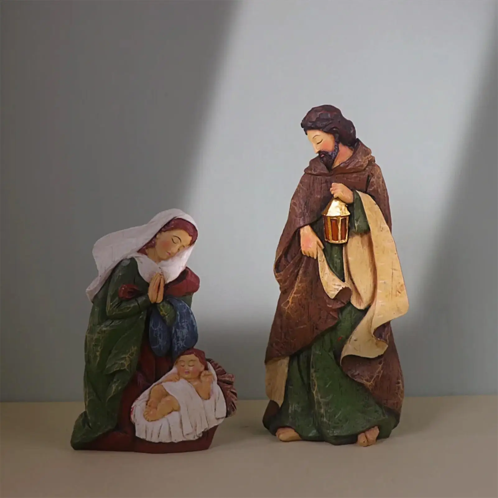 Nativity Scene Set Tabletop Collectible Set Of 5 Nativity Figurines Christmas Statues For Porch School Mantel Windowsill Church
