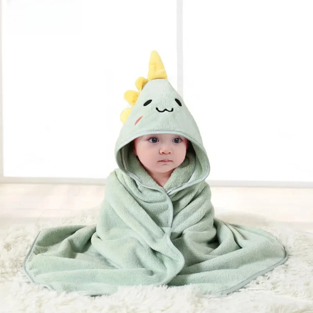 

Hot Selling New Animal Hooded Baby Bath Towel Soft Cap Warm And Fast Absorbent Coral Velvet Bathrobe For Boys And Girls