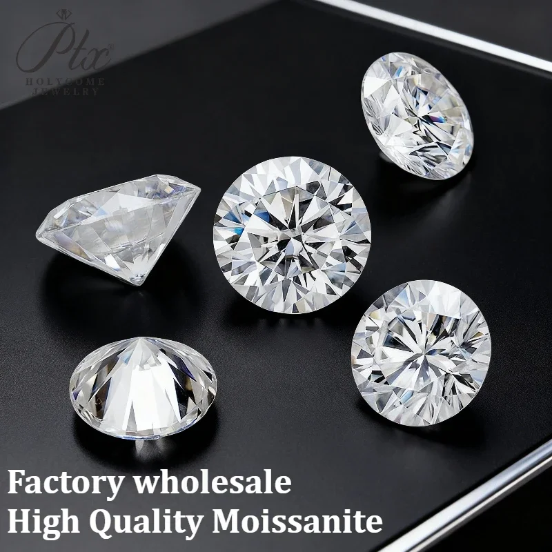 0.1ct-13ct Moissanite Loose Stone Round Shape D Color 8Hearts&8Arrows Cut VVS1 Clarity with GRA Certificate for Jewelry Making