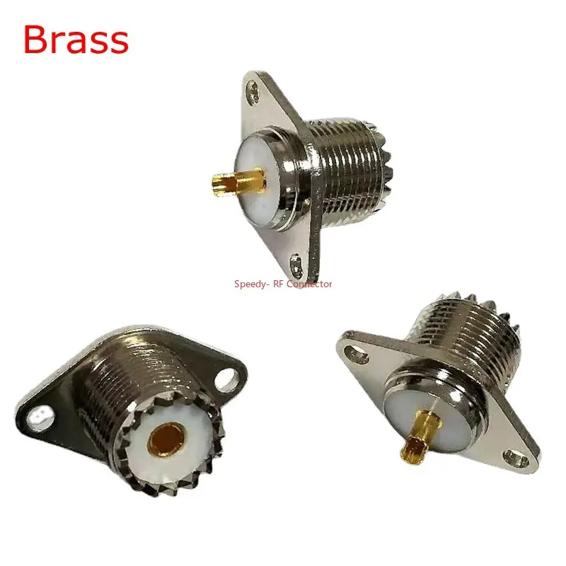 Jack fêmea com Flange Rhombic, Chassis De Solda, Montagem Em Painel, Soquete De Latão, Conector Fêmea, SL16, UHF SO-239, SO239, 1Pc