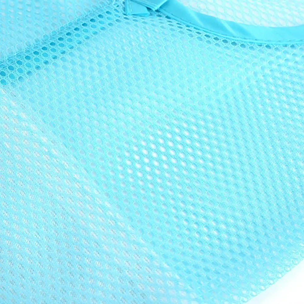 Mesh Fabric Hanging Storage Bag Soft Blue Hanging Mesh Net Bag Hanging Type Lightweight Storage Hanging Net Closet Sorting