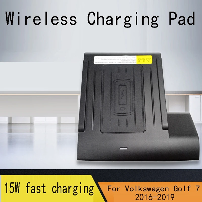 

Qi Car Wireless Charger For VW Golf 7 MK7 Center Console Phone Charging Pad Mat Car Accessories