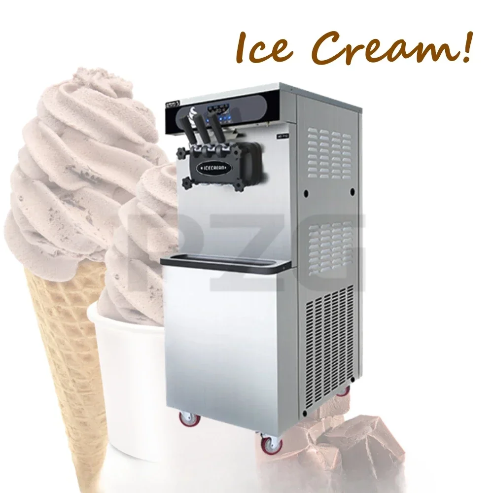 3 Flavors Automatic Soft Serve Commercial Ice Cream Machine Icecream Italian Gelato Making Ice Cream Makers