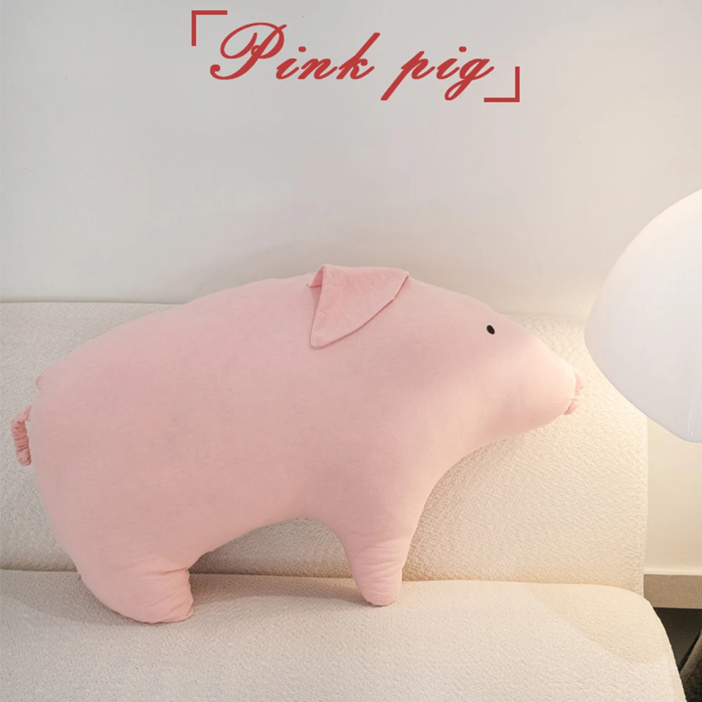 Bubble Kiss-Pink Cute Pig Pillow for Sofa, Children's Doll Sleep Seat Cushion, Home Bed Decoration, Plush Stuffed Pillow