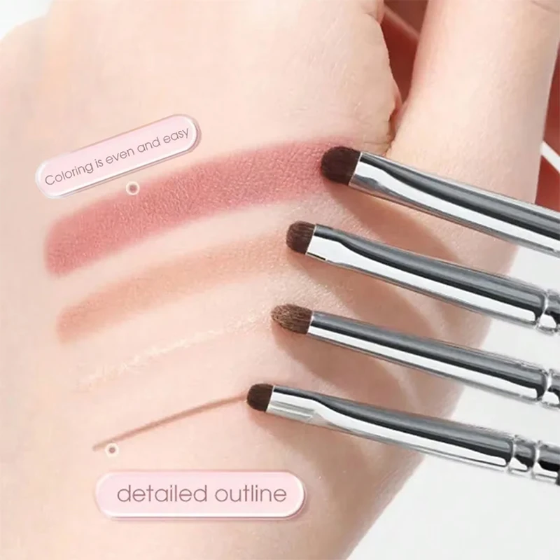 4Pcs/Set New Precise Detail Eyeshadow Brush Soft Horse Hair Eyelid Highlighter Lying Silkworm Makeup Brushes Eyes Make Up Tools gallery 1