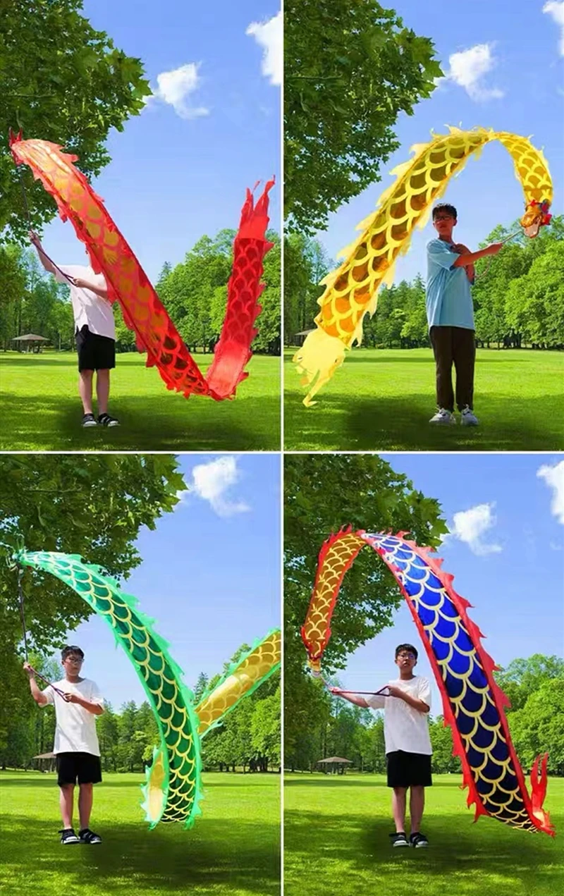 Ruban de performance de danse de dragon coloré pour enfants et adultes, streamer de fitness, sports de plein air, jouets amusants, livraison gratuite, 3m, 5m