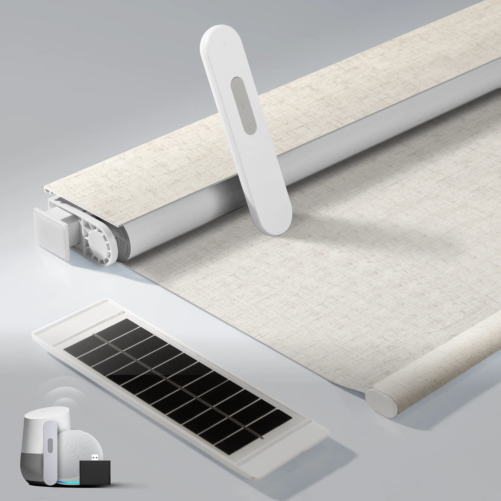 

Моторизованные рулонные шторы без сверления с пультом ДУ, беспроводные умные электрические жалюзи для окон, накладка, ткань «зубочистка».