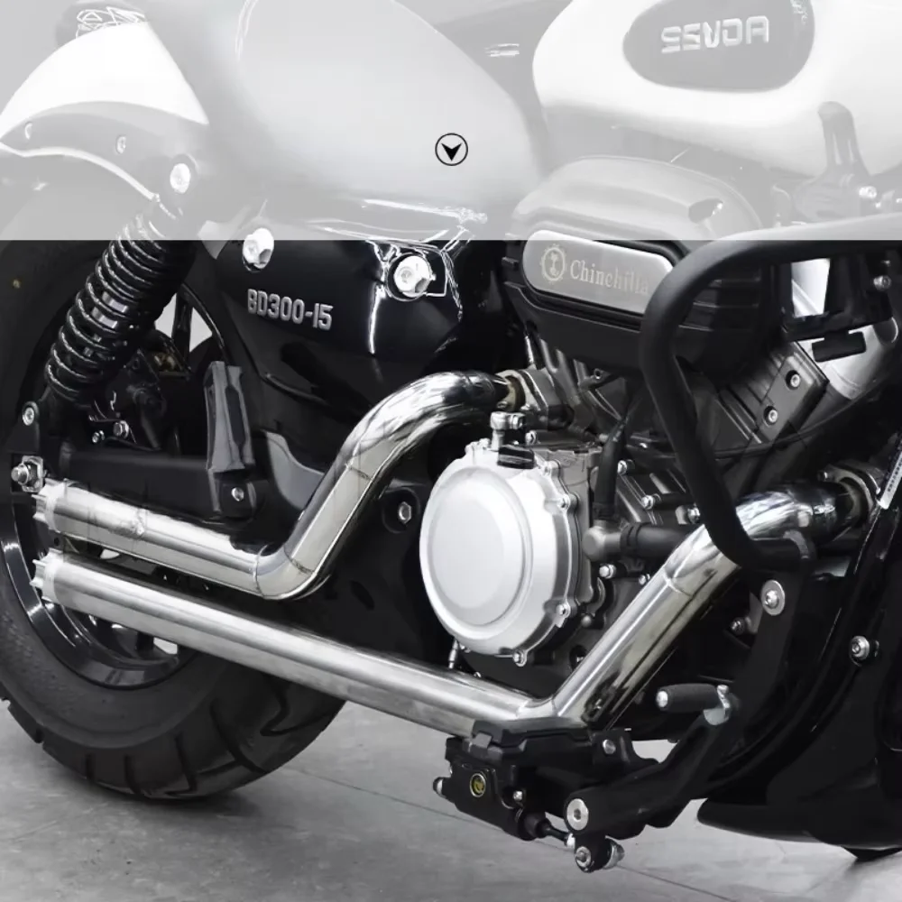 FOR Retro Full Exhaust System Benda chinchilla BD300 with Polished Brass Spouts Original Mount Standard Gapless Installation