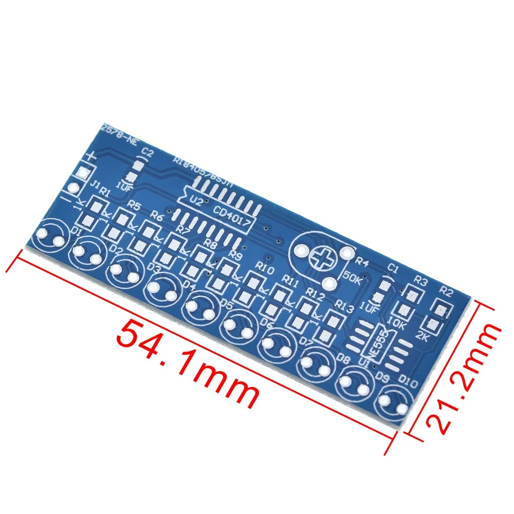 TZT NE555+CD4017 Running LED Flow LED Light Electronic Production Suite DIY Kit image 6