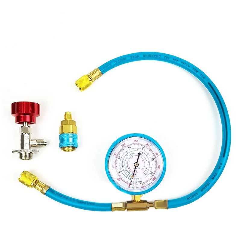 Car Air Conditioner M14 R134a Refrigerant Pressure Gauge Replenishment Measuring Tool Charging Hose