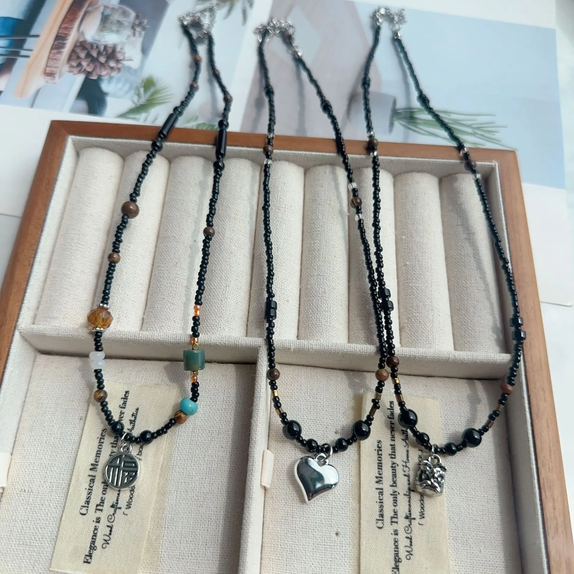 Necklace Bohemian Vintage Ceramic Women High End New Chinese Ethnic Exotic Sweater Chain Accessory Lightweight Daily Gift