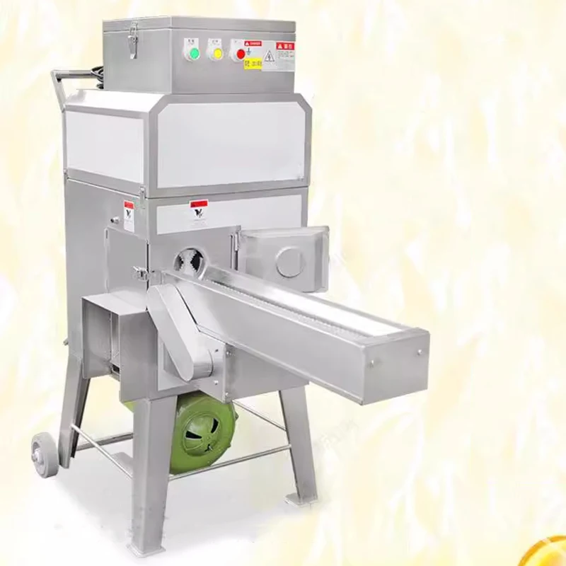 Automatic Feed New Corn Sheller Fresh and Cooked Corn Commercial Dehulling Machine Chain Drive 600-800KG/H 220V