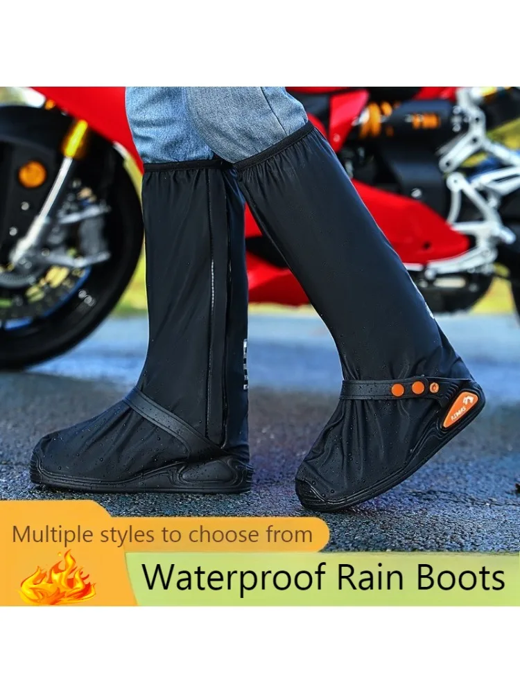 AliExpress Waterproof Rain Boots - Slip-Resistant Thickened Overshoes for Cycling & Outdoor, Unisex All-Weather Protection Against Sand