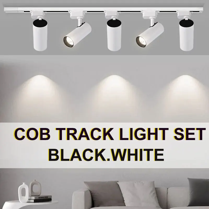 cob led track lamp grupo track light spotlight indoor store cozinha quarto spot rail iluminacao 220v 30w 01