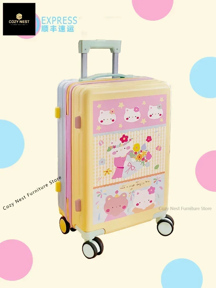 Plant the sun, original cute dopamine color matching suitcase women's suitcase boarding case trolley case password case
