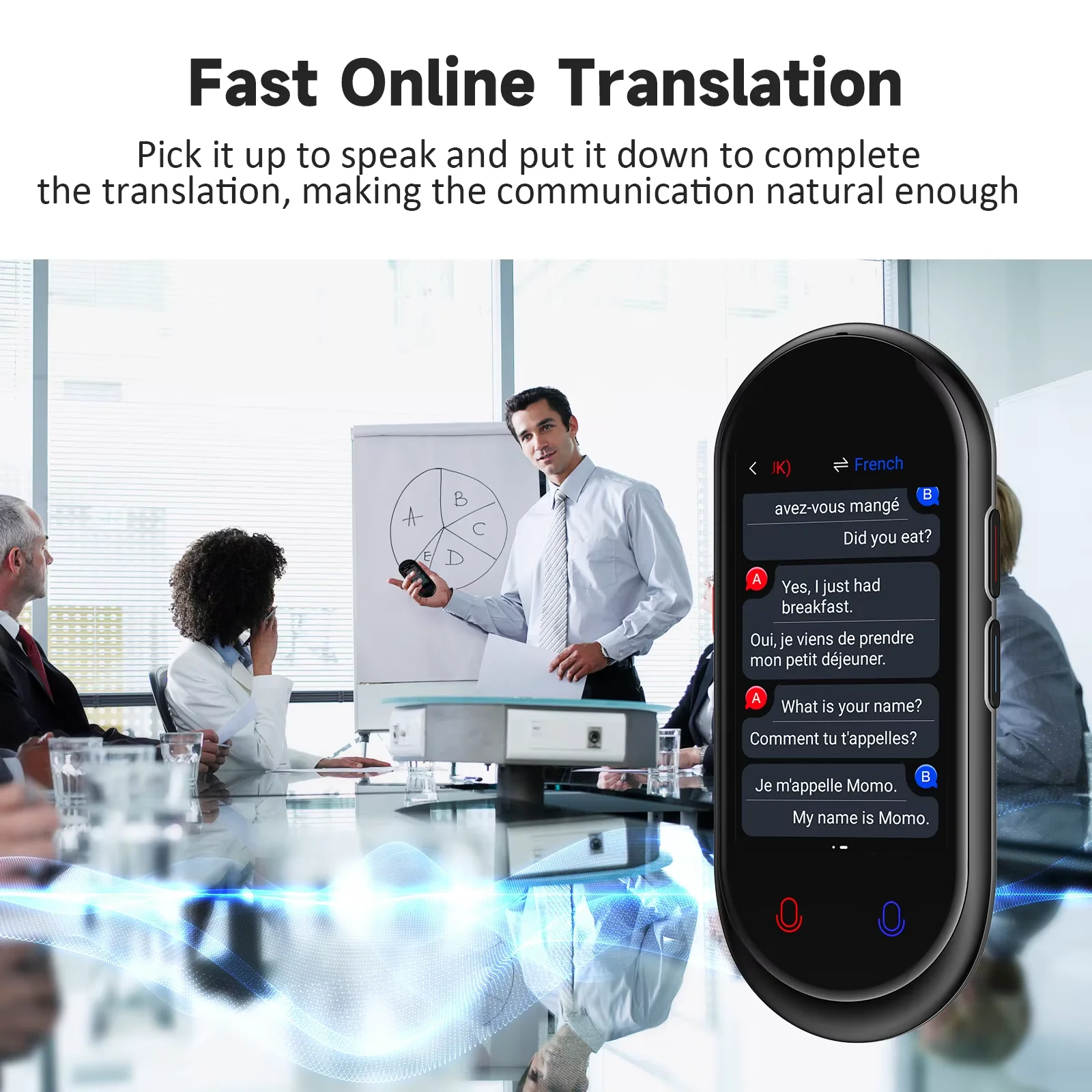 VORMOR Instant Voice Translator 3inch Portable Real-time Translation Device with Photo Recording Group Chat for Travel Learning