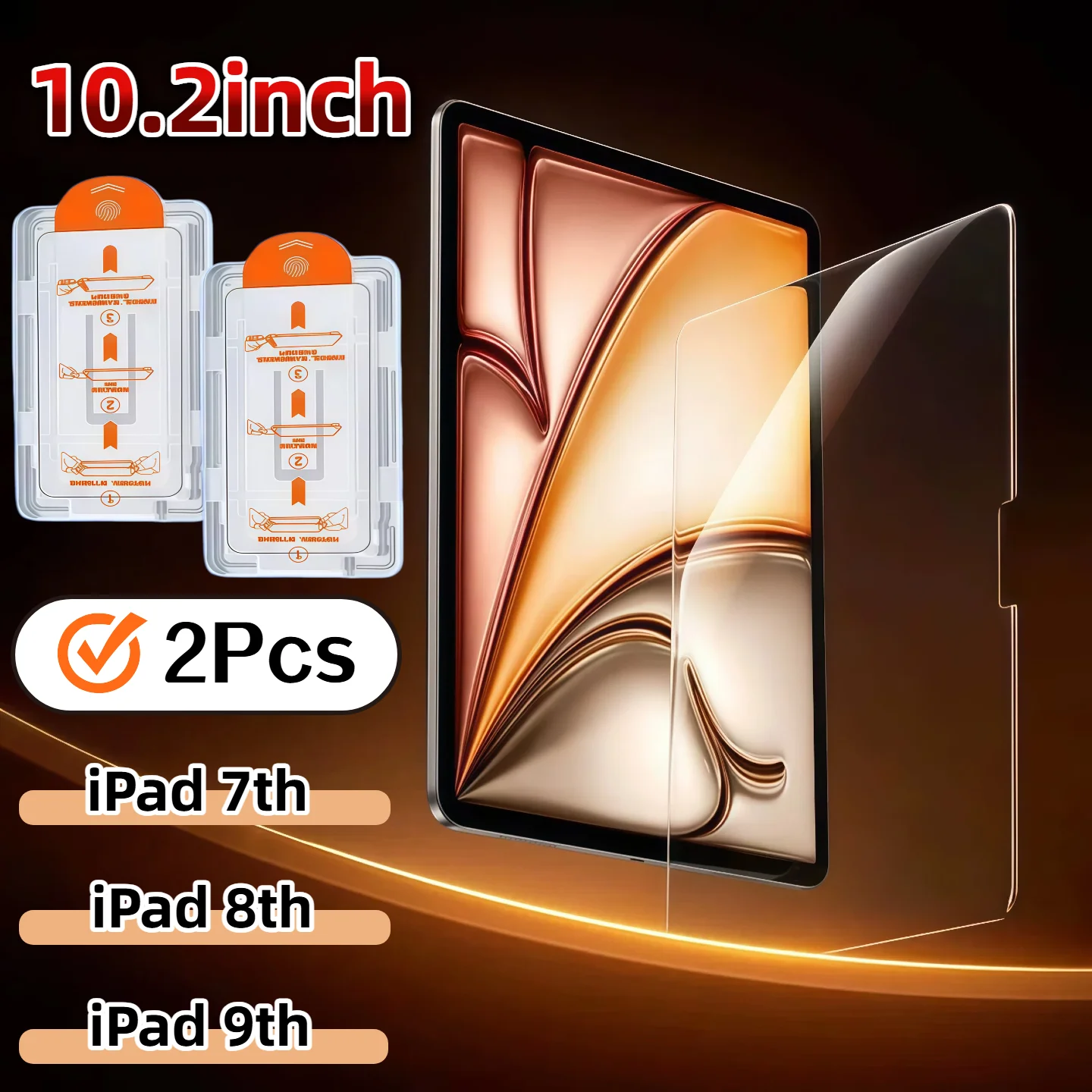 

2-Pack HD Tempered Glass Screen Protector for 10.2-inch iPad 7th/8th/9th Gen Bubble-Free Dust-Free 9H Hardness