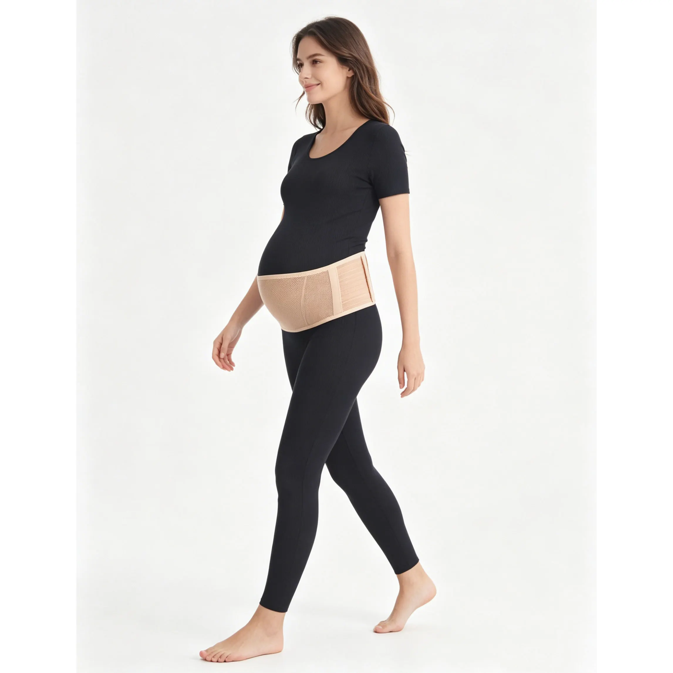 Pregnancy Support Belt Postpartum Belly Band 2 Pcs Set Adjustable Waist Back Support for Prenatal Postnatal Recovery