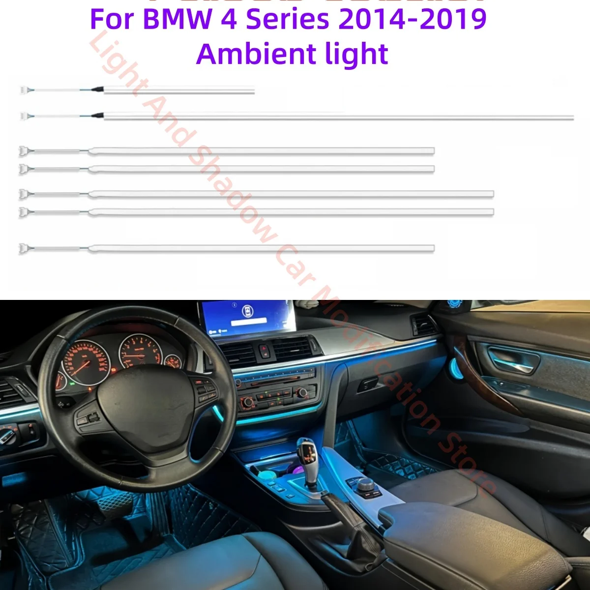 For BMW 4 Series F32 F33 F36 Atmosphere Lamp automotive interior lighting upgrade Car accessories Ambient Light LED Speaker Cove