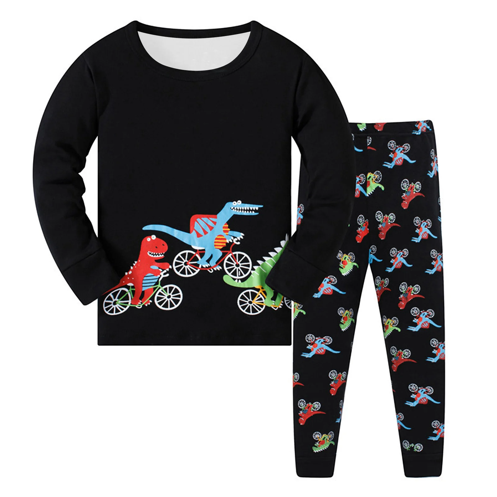 

Clothes Boys Childrens Comfortable And Breathable Long Sleeved Home Clothes Cute Cartoon Pattern Pajama Set Bathrobe for Teens