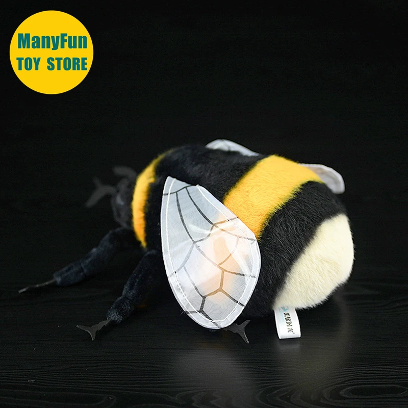Bee Plush Toy High Fidelity Bumblebee Plushie Hornet Peluche Lifelike Stuffed Animals Simulation Doll Kawai Toy Gifts