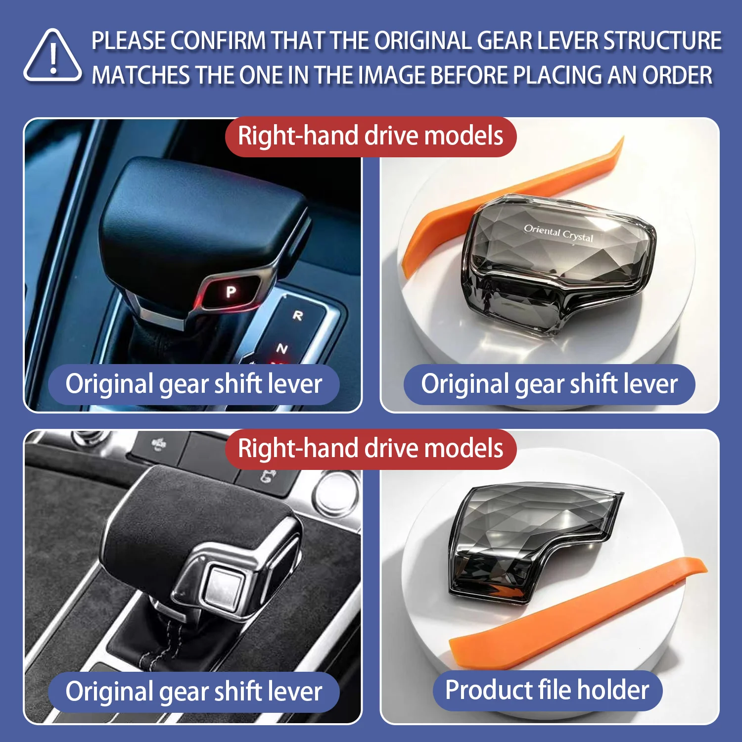 Right-Hand Drive Crystal Shift Knob, Suitable For Audi A4/A5/A6/Q7/S4/S5 Crystal Shift Gear Head
