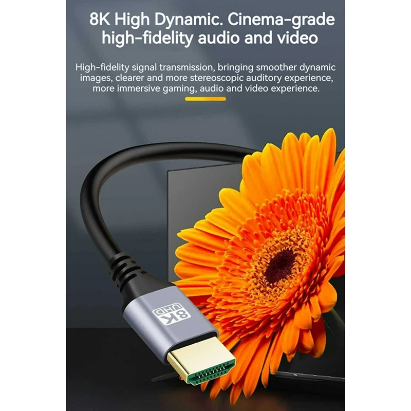 【Must-Haves】HDTV 2.1 8K Elbow Multi-Function -Compatible Interface HD Portable Line Display Computer Set-Top Box TV Cable