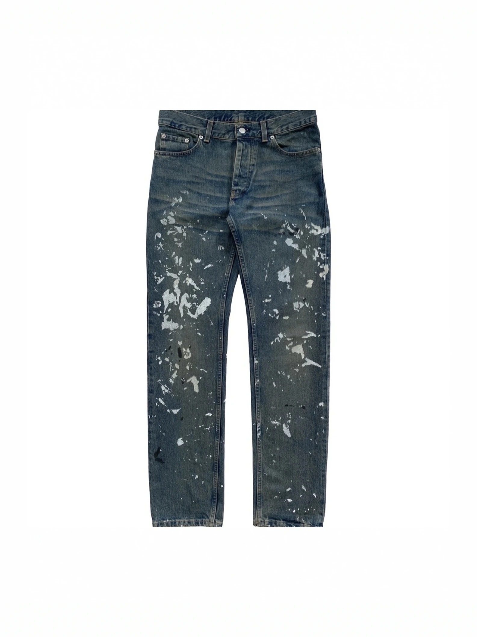 

Blue Splaed Denim Jeans Helmut Water Waed Men's Women's Casual Stand Fit Digital Printing Resistant to Deformation