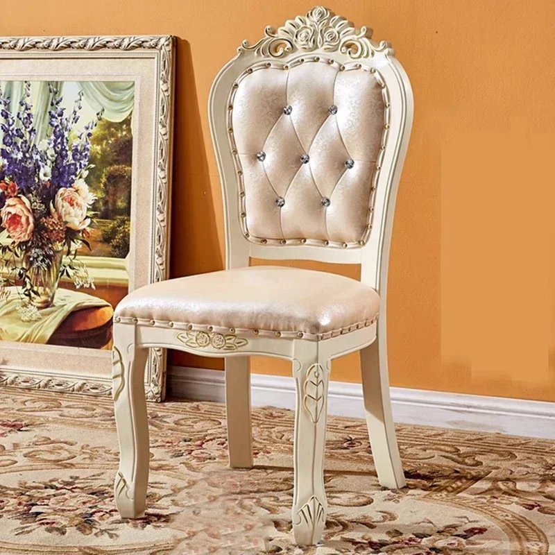 

Living Room Vintage Dining Chairs Kitchen Accent Restaurant Wooden Chair Waiting Luxury Sillas Para Comedor Home Furniture
