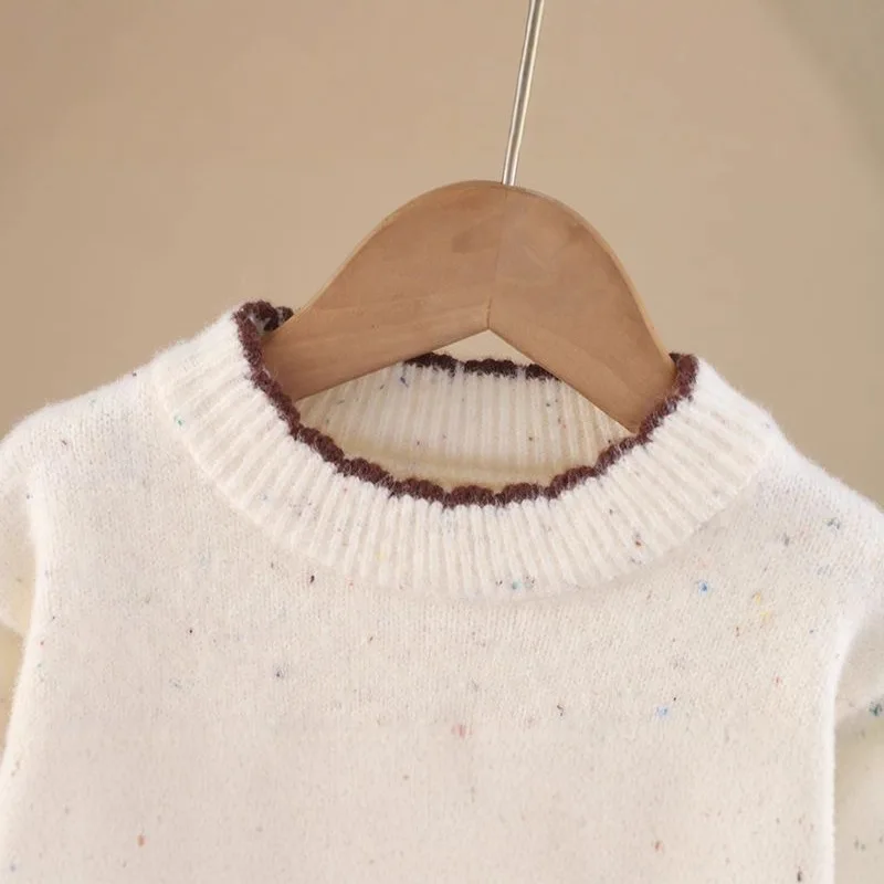 سترة محبوكة للفتيات لخريف وشتاء 2025 بلوزات بأكمام طويلة ورقبة مستديرة بلوفر مريح ملابس أطفال عصرية جديدة #4