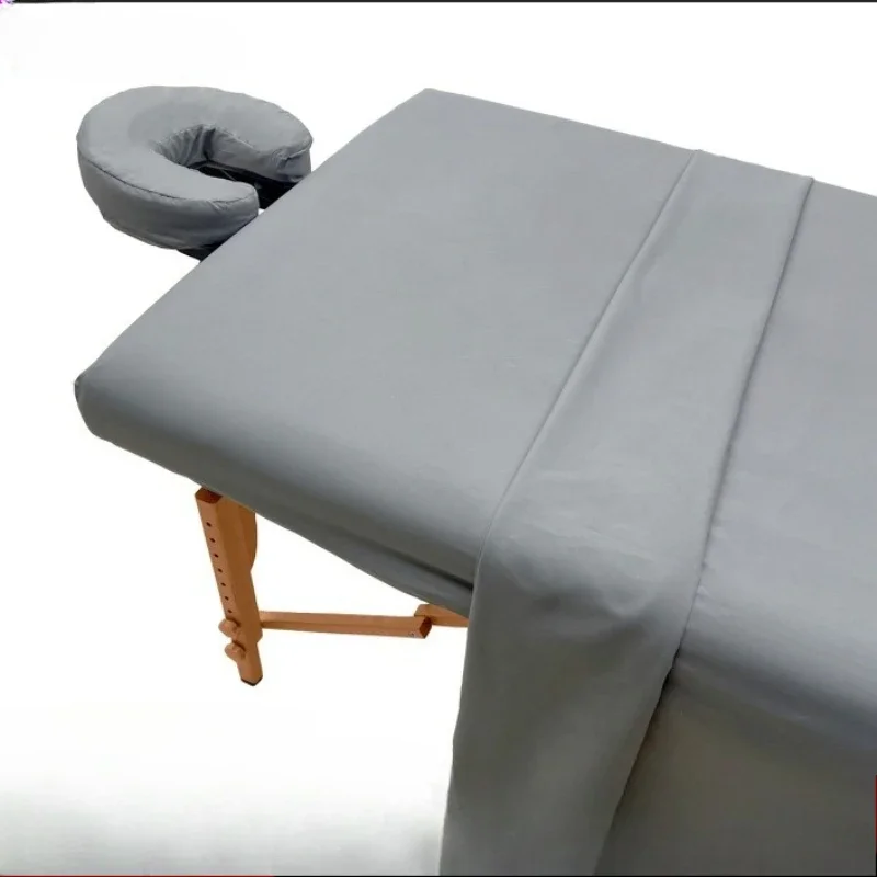 1Set Unscented Microfiber Massage Table Sheet Set Premium Salon SPA Bed Cover Flat Fitted Sheet Kit With Face Cradle Cover