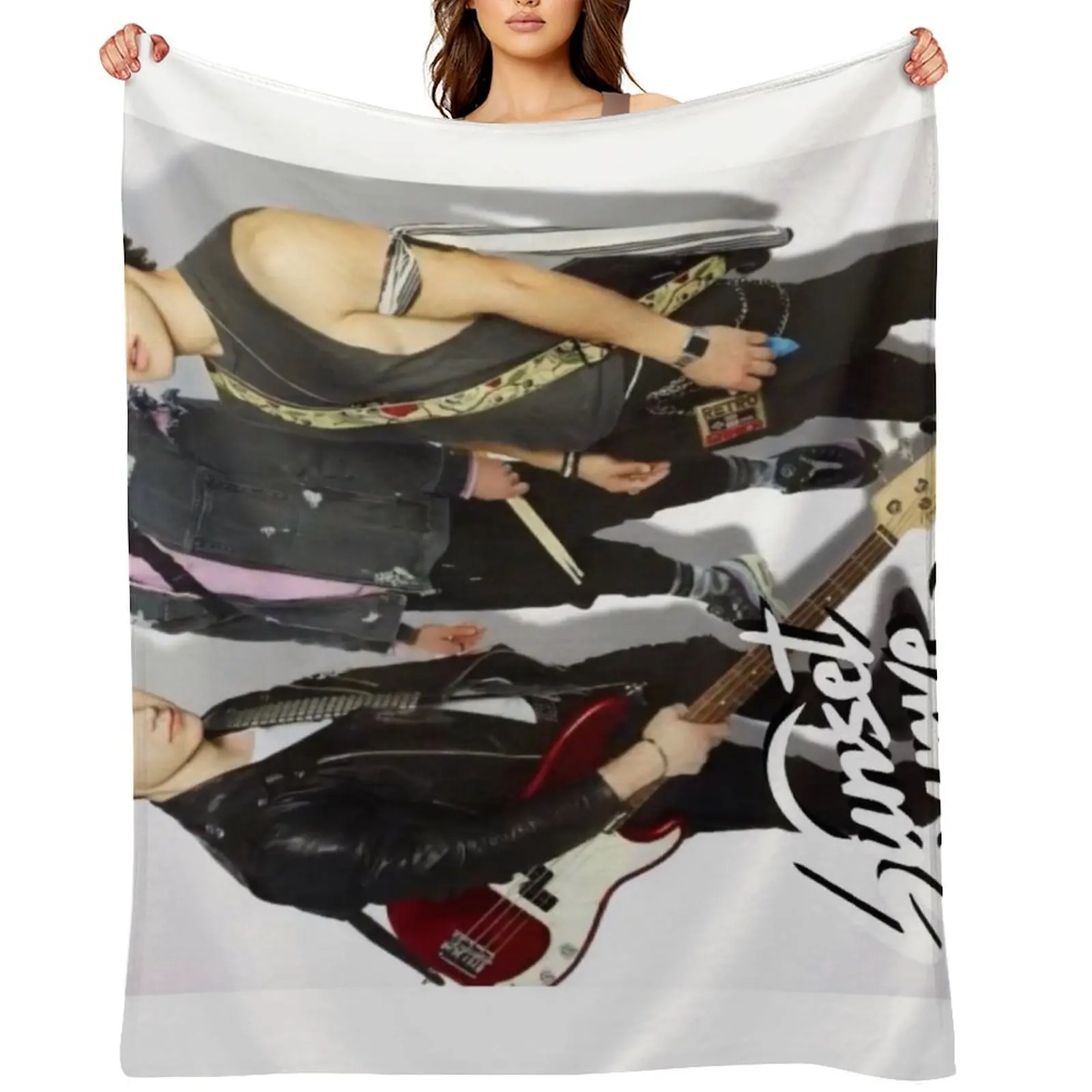 ملصق منحنى غروب الشمس رمي بطانية البطانيات للسرير الفانيلا النسيج المرجح الزخرفية البطانيات #1