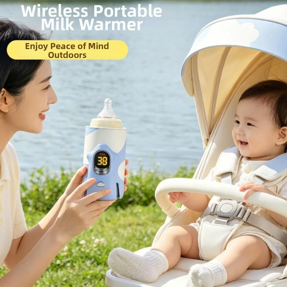 Multifunction Baby Bottle Warmer LED Display Wireless Breast Milk Warmer Insulated Accurate Temperature Control