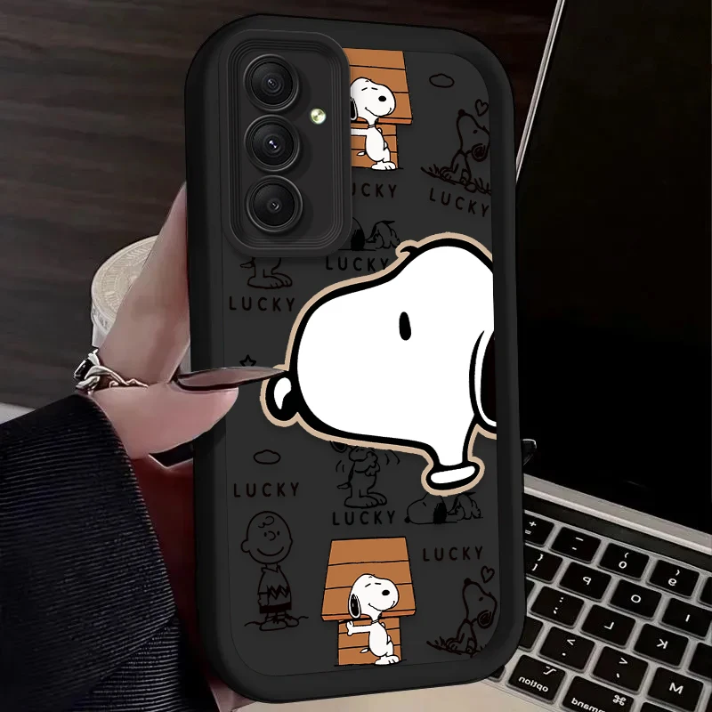 Cute Cartoon S-Snoopys Case for Samsung Galaxy S24 S23 S22 S21 Ultra Plus FE A54 A34 A14 A73 A53 A33 5G Soft Silicone Back Cover